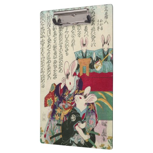 兎の歌舞伎役者,芳藤うさぎの役者，吉藤，浮世絵 クリップボード (左)
