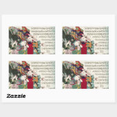 兎の歌舞伎役者,芳藤うさぎの役者，吉藤，浮世絵 長方形シール (シート)