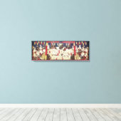 兎の相撲,芳藤相撲うさぎ，吉藤，浮世絵 キャンバスプリント (インサイチュ (ウッドフロア))