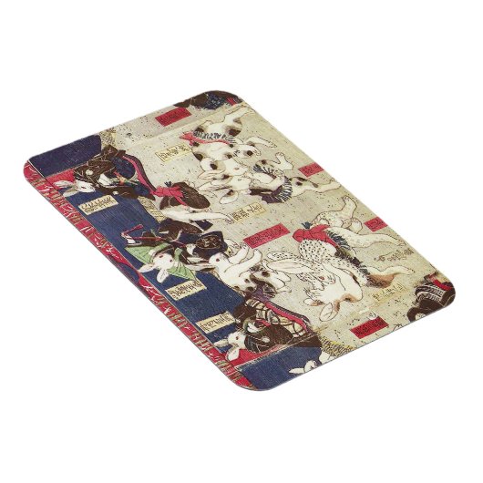 兎の相撲,芳藤相撲うさぎ，吉藤，浮世絵 マグネット (右側)