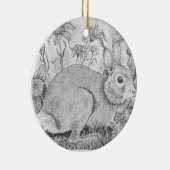 兎は野の花の間に眠る セラミックオーナメント (右)
