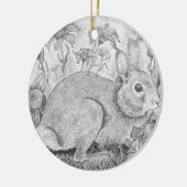 兎は野の花の間に眠る セラミックオーナメント (左)