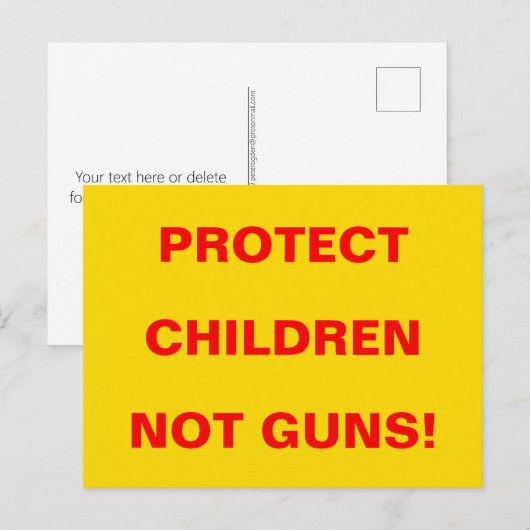児童の安全 PROTECT CHILDREN NOT GUNS 今すぐ行動を ポストカード (正面/裏面)