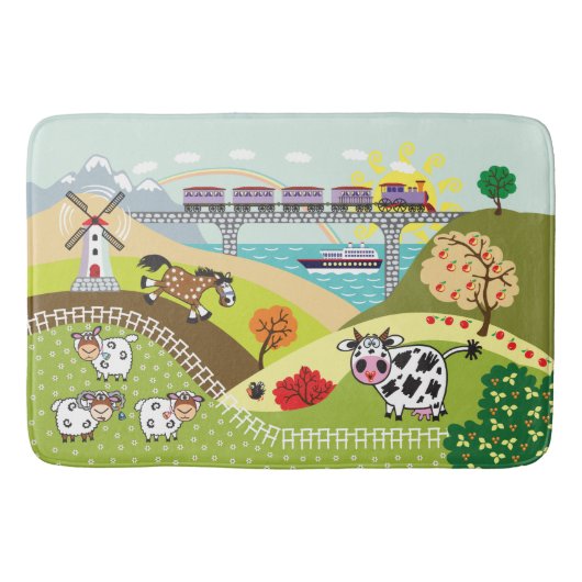 児童イラストレーション バスマット (正面)