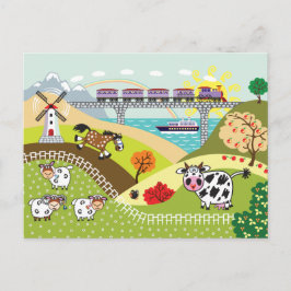 児童イラストレーション ポストカード