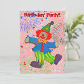 児童ピエロ&花火誕生日招待状 招待状 (スタンド正面)