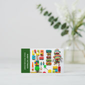 児童心理学者遊セラピーおもちゃフォトグリーン 名刺 (スタンド正面)