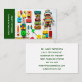 児童心理学者遊セラピーおもちゃフォトグリーン 名刺 (正面/裏面)
