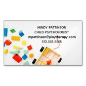 児童心理学者遊セラピーおもちゃブロック写真 マグネット名刺 (正面)