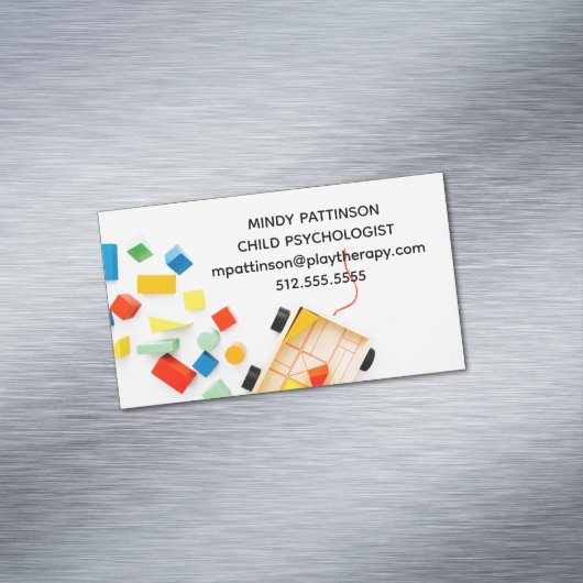 児童心理学者遊セラピーおもちゃブロック写真 マグネット名刺 (インサイチュ)