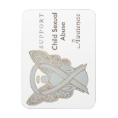 児童性的虐待認識度ホワイトリボン磁石 マグネット (縦)