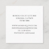 児童書作家お洒落カラス&ティーカップ スクエア名刺 (裏面)