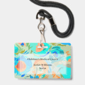 児童病院の医療スタッフ名バッジ バッジ (正面（ネックストラップ付）)