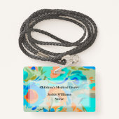児童病院の医療スタッフ名バッジ バッジ (裏面ランヤード)