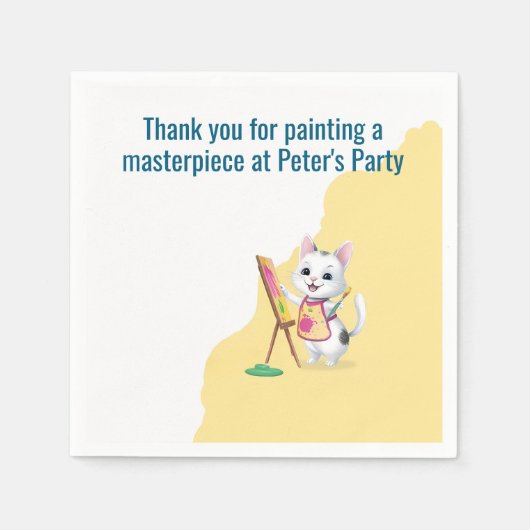 児童芸術パーティー絵を描キッズパーティー スタンダードカクテルナプキン (正面)