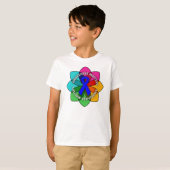 児童虐待の認識度の問題の花びら Tシャツ (正面フル)