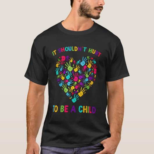児童虐待の防止Mに危害を加えてはならない Tシャツ (正面)