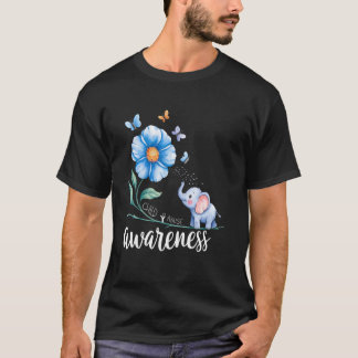 児童虐待啓発 ヒマワリ 水色リボン  Tシャツ