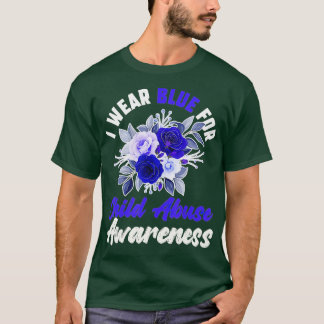 児童虐待認識度ブルーリボン防止月 Tシャツ