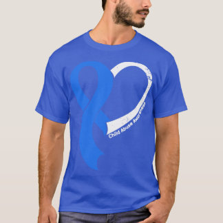 児童虐待認識度ホプルラブハートリボンハップ Tシャツ