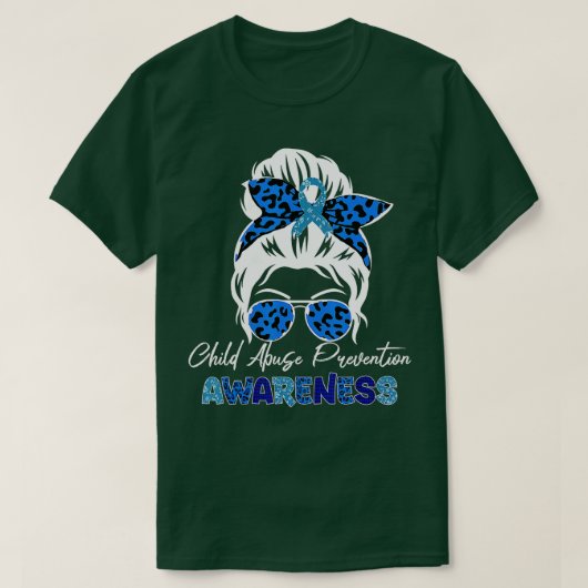 児童虐待防止認識度乱雑なヘアパン – Tシャツ (デザイン正面)