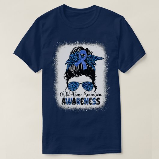 児童虐待防止認識度乱雑ヘアパンbl tシャツ (デザイン正面)