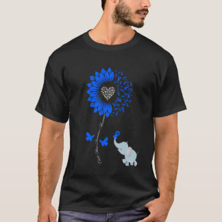 児童虐待防止 ヒマワリ 象 バタフライ Tシャツ