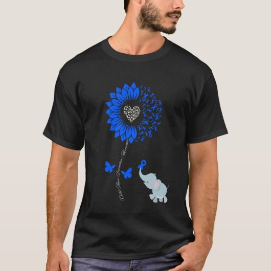 児童虐待防止 ヒマワリ 象 バタフライ Tシャツ (正面)