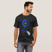 児童虐待防止 ヒマワリ 象 バタフライ Tシャツ (正面フル)