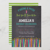 児童誕生日招待状（キャンドル） 招待状 (正面/裏面)