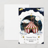 児童 天体サーカス 誕生日 サンキューカード (正面/裏面)