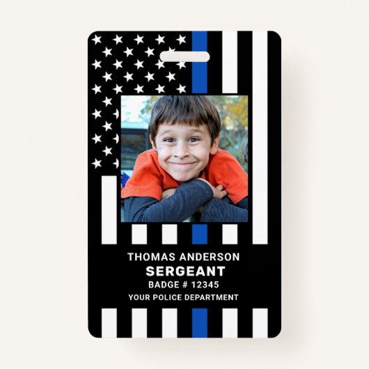 児童IDカスタム写真警察官学生 バッジ (正面)
