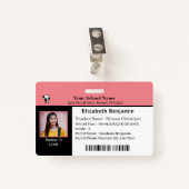 児童ID身分証明書の学生学校 バッジ (正面クリップ)