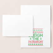 党派意識の醜いおもしろいクリスマスセーターをスリー 箔カード (ディスプレー)