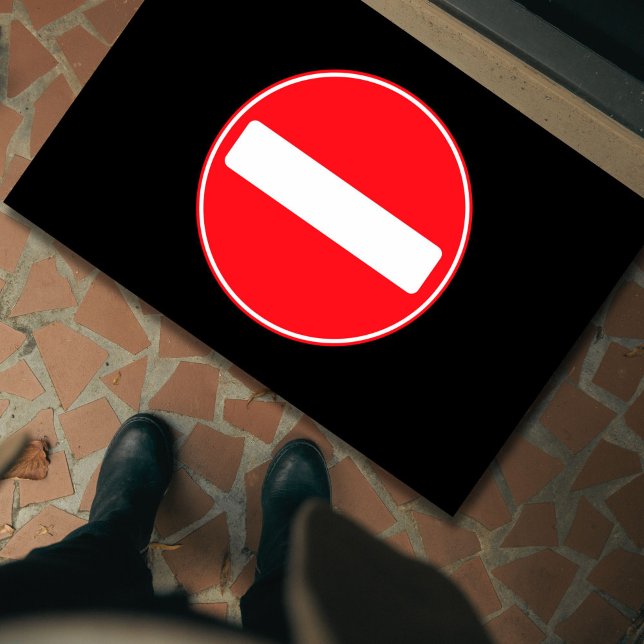 「入おもしろいらない」シンボル反社会的イントロバート ドアマット (This funny "do not enter" symbol doormat is perfect for introverts, the antisocial, and happy loners)