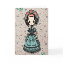 入かわいらし墨ガールカード(文字なし)