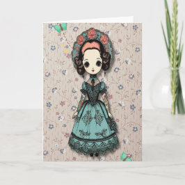 入かわいらし墨ガールカード(文字なし) サンキューカード