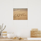 入ってくる書ビーチの上に'愛'の砂 ポスター (キッチン)