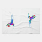 "入って来る!" ハチドリのプリント キッチンタオル (横)
