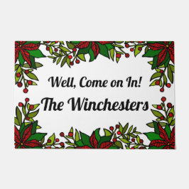 入っ来て!カスタムクリスマス ドアマット