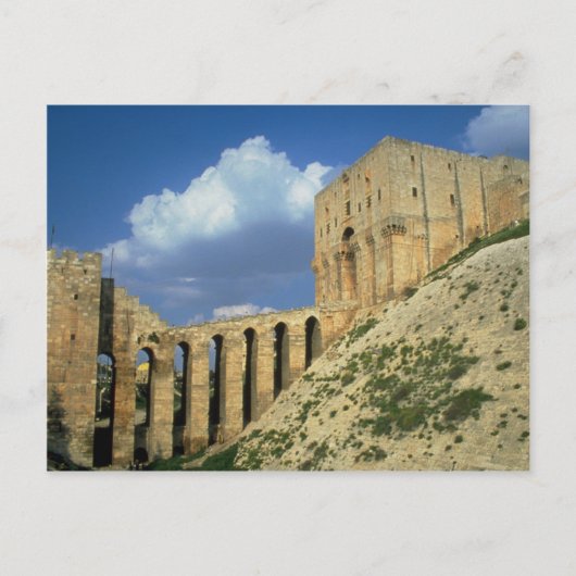 入り口の橋と堀、シタデル、アレッポ、シル ポストカード (正面)