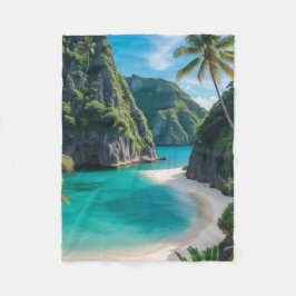 「入り江からソファへ：熱帯の至福のスライス」 フリースブランケット