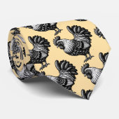 入り組んだオンドリイラストレーション ネクタイ (ロール)