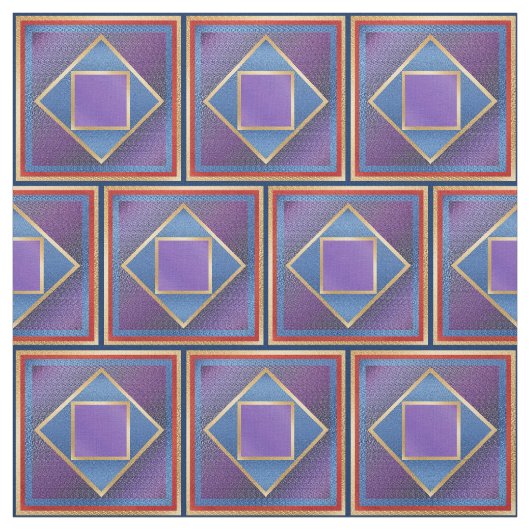 入り込まれた正方形による正方形 ファブリック (見本)