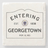 入るジョージタウンの大理石のコースターの石のコースター ストーンコースター (正面)