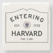 入るハーバード大理石のコースターの石のコースター ストーンコースター (正面)