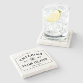 入るプラム島の大理石のコースターの石のコースター ストーンコースター (横)