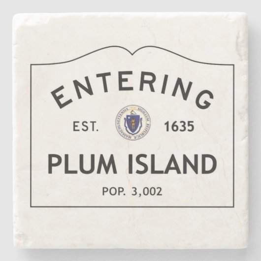 入るプラム島の大理石のコースターの石のコースター ストーンコースター (正面)