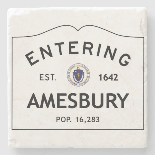 入るAmesburyの大理石のコースターの石のコースター ストーンコースター (正面)