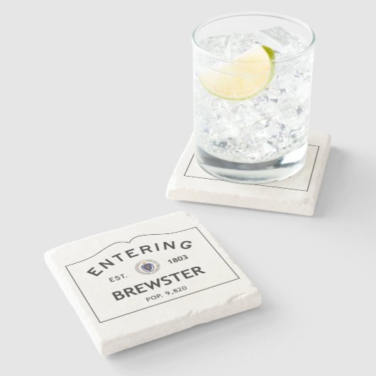 入るBrewsterの大理石のコースターの石のコースター ストーンコースター (横)